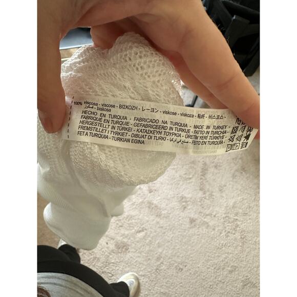 Zara white ribbed see through slouchy sweater top, size small - Picture 6 of 7